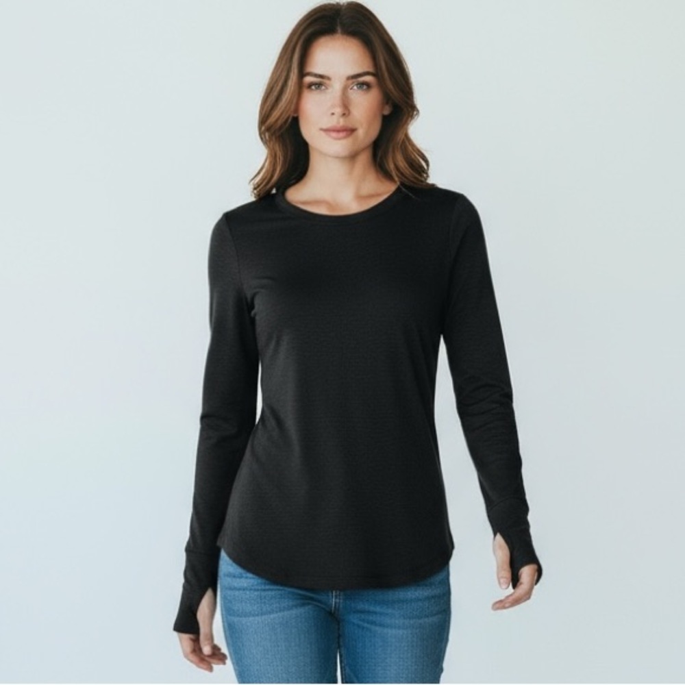 Athleta Charcoal Heather Long Sleeve Top‎ - Style: The Uptempo & Thumbholes B10